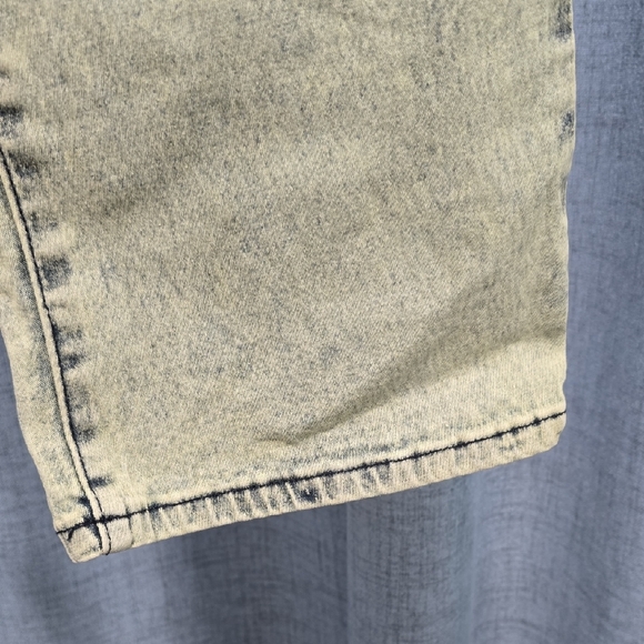 Diane Gilman Women's Acid Washed Retro Look Straight Leg Jeans Blue,off White 12 - Picture 5 of 11